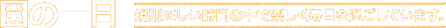 規則正しい時間の中で楽しく毎日を過ごしています。